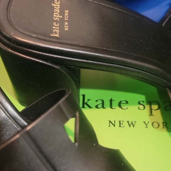kate spade new york Womens Duo Heel Leather Sandal black 6.5 New In Box $250! - Picture 3 of 6